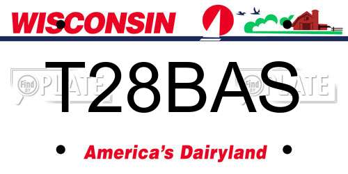 T28BAS Wisconsin License Plate