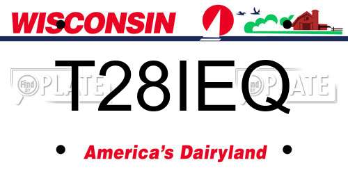 T28IEQ Wisconsin License Plate