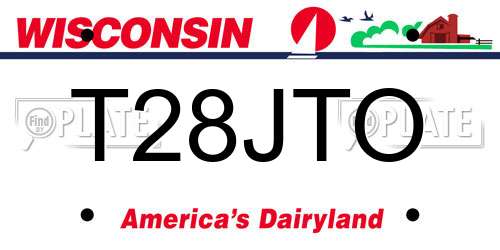 T28JTO Wisconsin License Plate