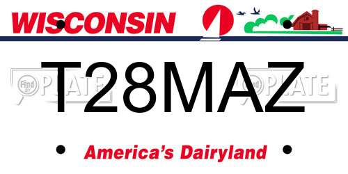 T28MAZ Wisconsin License Plate
