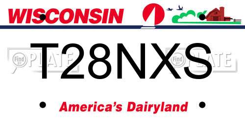T28NXS Wisconsin License Plate