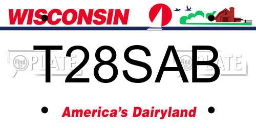 T28SAB Wisconsin License Plate