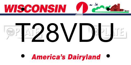 T28VDU Wisconsin License Plate