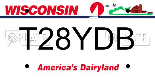 T28YDB Wisconsin License Plate
