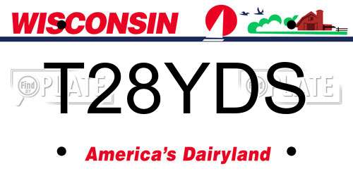T28YDS Wisconsin License Plate