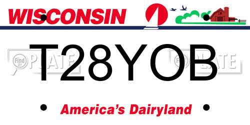 T28YOB Wisconsin License Plate