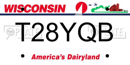 T28YQB Wisconsin License Plate