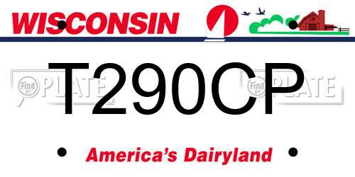 T290CP Wisconsin License Plate