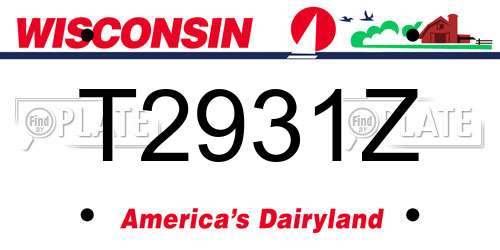 T2931Z Wisconsin License Plate