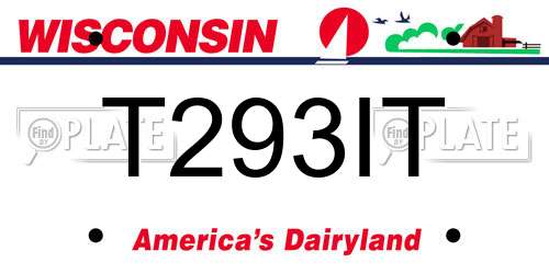 T293IT Wisconsin License Plate
