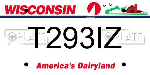 T293IZ Wisconsin License Plate