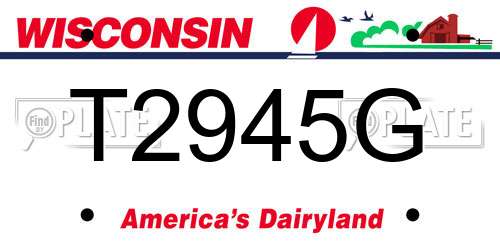 T2945G Wisconsin License Plate