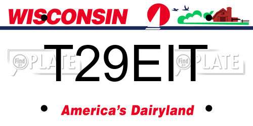 T29EIT Wisconsin License Plate