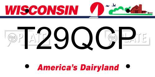 T29QCP Wisconsin License Plate
