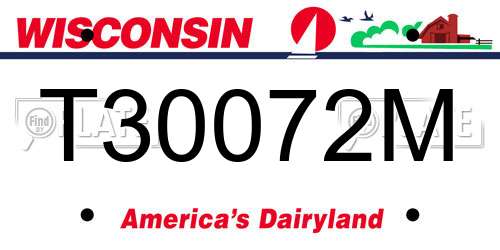 T30072M Wisconsin License Plate