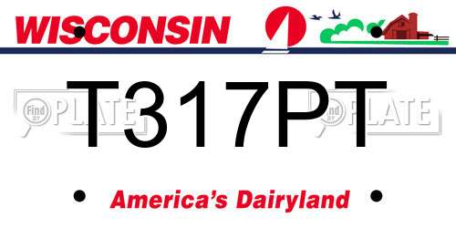 T317PT Wisconsin License Plate