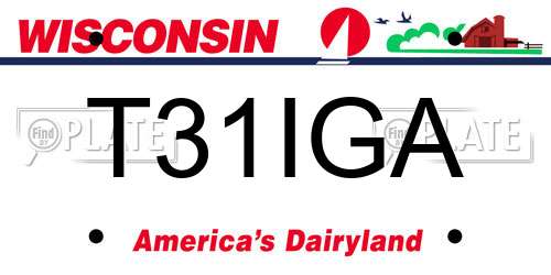 T31IGA Wisconsin License Plate