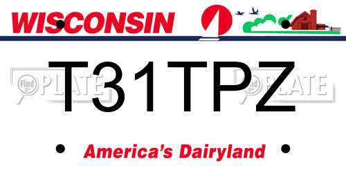 T31TPZ Wisconsin License Plate