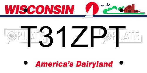 T31ZPT Wisconsin License Plate