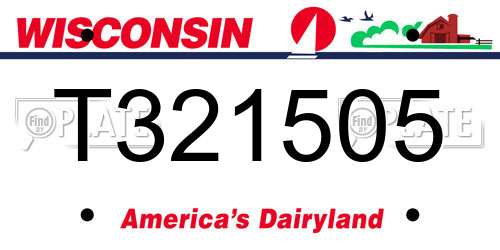 T321505 Wisconsin License Plate