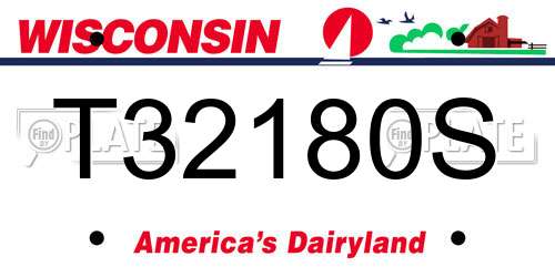 T32180S Wisconsin License Plate