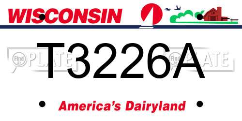 T3226A Wisconsin License Plate