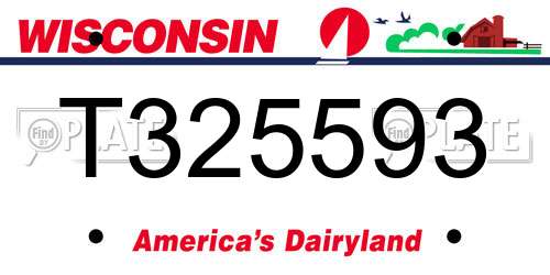 T325593 Wisconsin License Plate