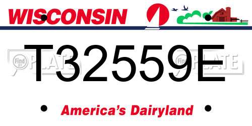 T32559E Wisconsin License Plate