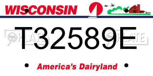 T32589E Wisconsin License Plate