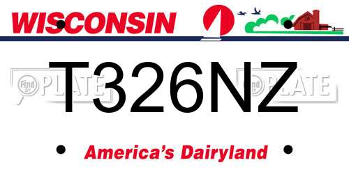 T326NZ Wisconsin License Plate