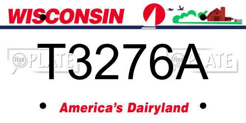 T3276A Wisconsin License Plate