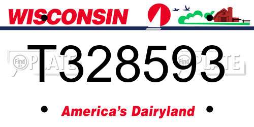 T328593 Wisconsin License Plate