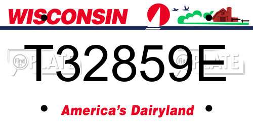 T32859E Wisconsin License Plate