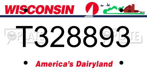 T328893 Wisconsin License Plate