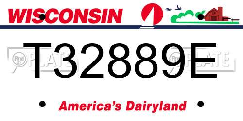 T32889E Wisconsin License Plate