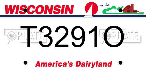 T3291O Wisconsin License Plate