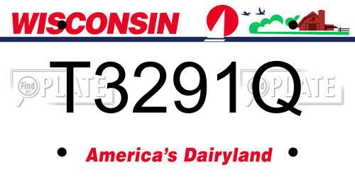 T3291Q Wisconsin License Plate