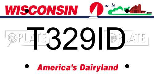 T329ID Wisconsin License Plate