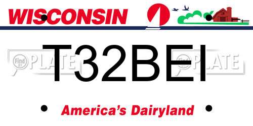 T32BEI Wisconsin License Plate