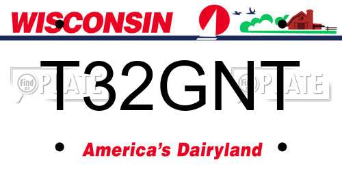 T32GNT Wisconsin License Plate