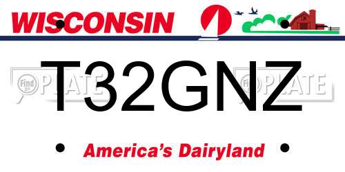 T32GNZ Wisconsin License Plate