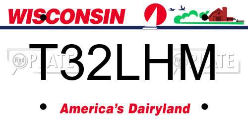 T32LHM Wisconsin License Plate