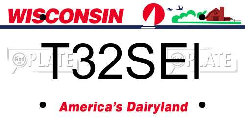 T32SEI Wisconsin License Plate