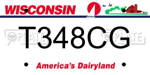 T348CG Wisconsin License Plate