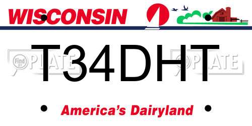 T34DHT Wisconsin License Plate