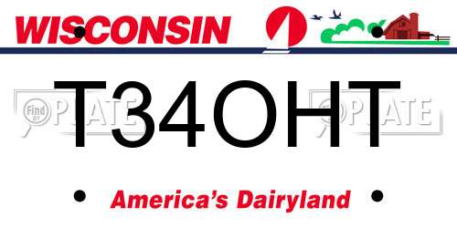 T34OHT Wisconsin License Plate