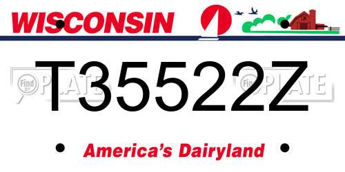 T35522Z Wisconsin License Plate