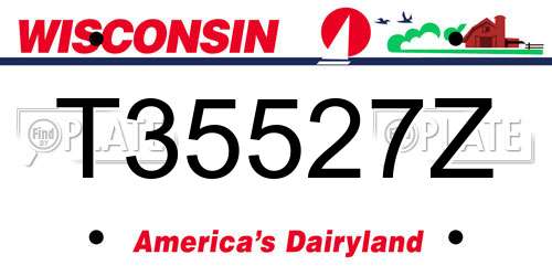 T35527Z Wisconsin License Plate