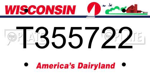 T355722 Wisconsin License Plate
