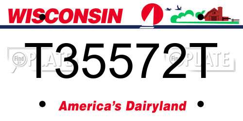 T35572T Wisconsin License Plate